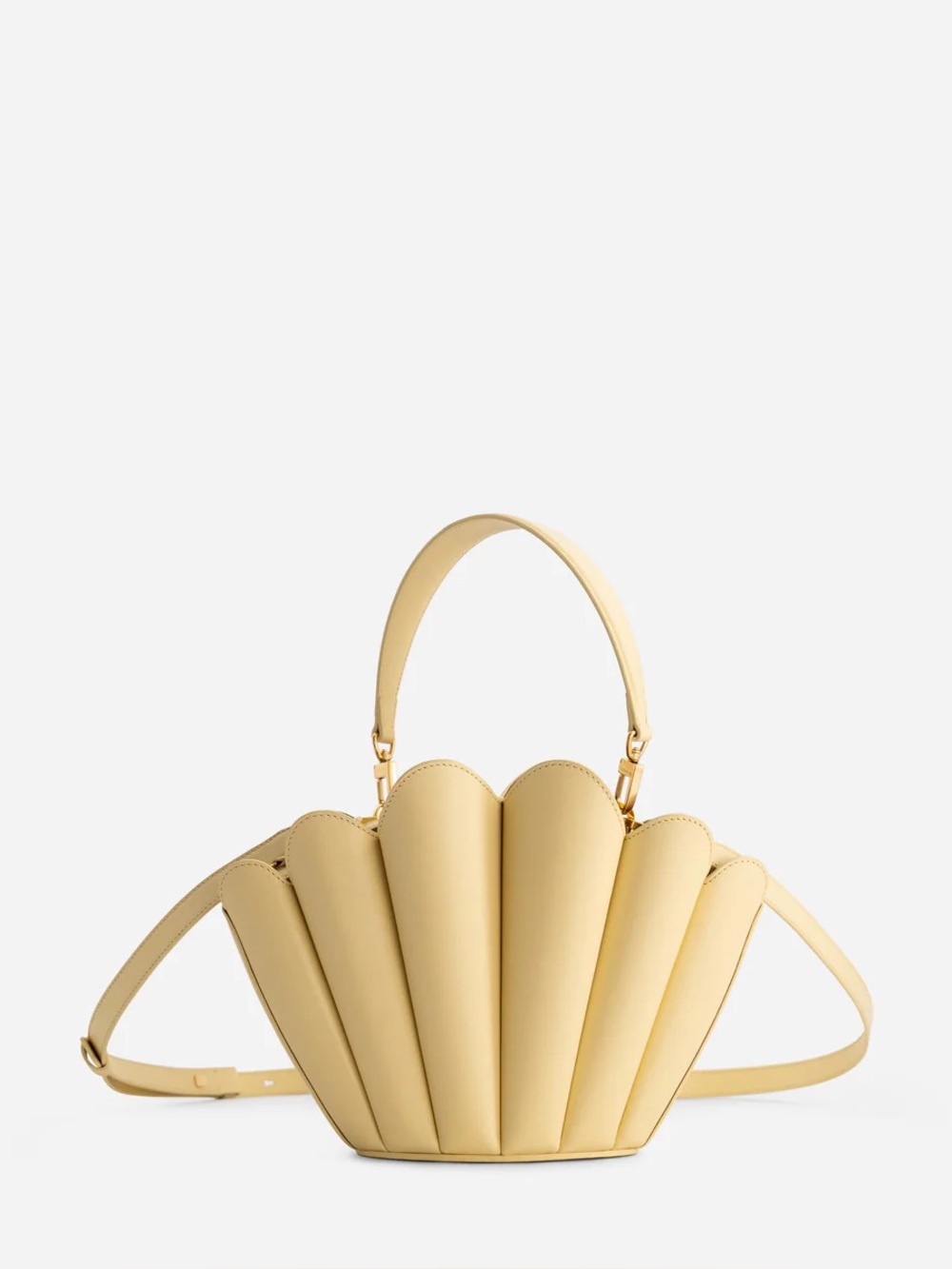mlouye Seashell Crossbody Bag in Butter Yellow
